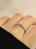 Pave Band Diamond Engagement Ring